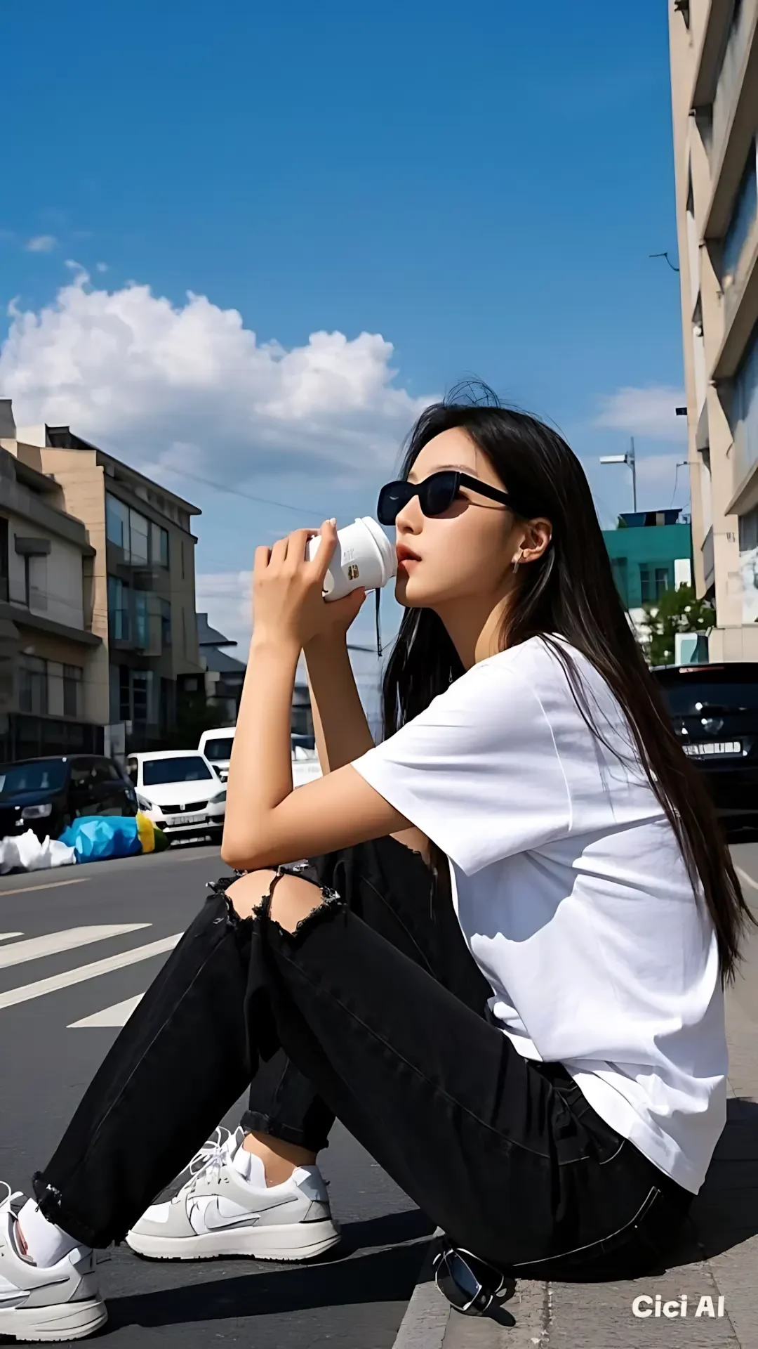 Ảnh Gái Xinh Đeo Kính Râm Phong Cách Ngầu